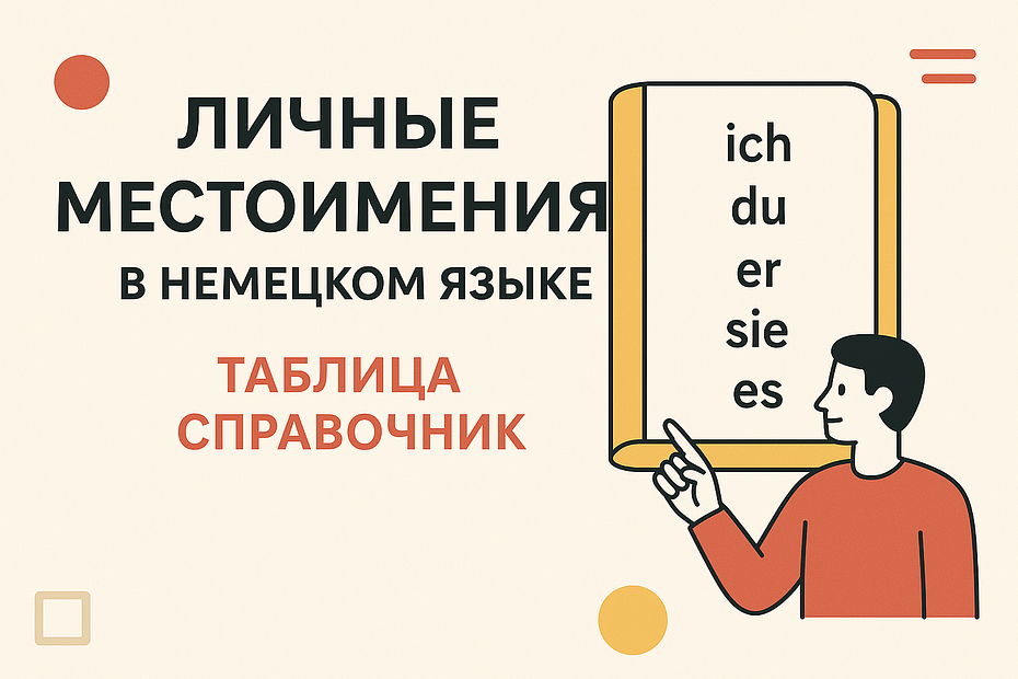 местоимения в немецком языке. таблица