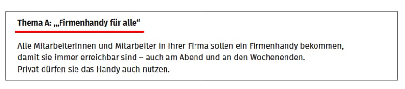 B2 Beruf Forumsbeitrag